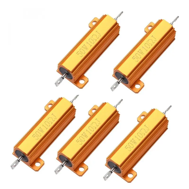 Resistor TFORU-10 Ohm 50 Watt para Carro LED, Resistores de Fio Enrolado com Montagem em Chassi