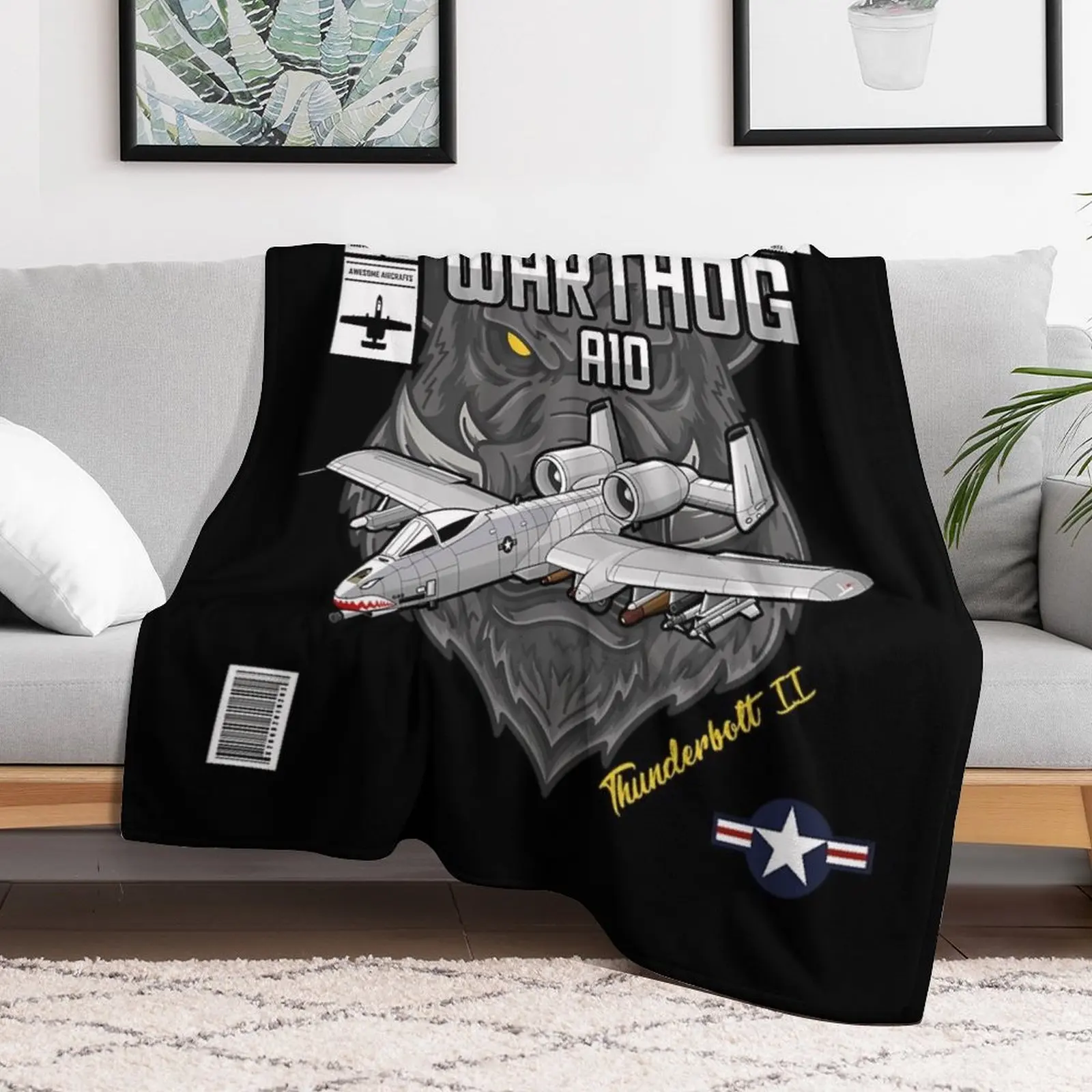 A-10 Warthog Limited Edition Comic Throw Blanket Decorative Throw Luxury Brand Blankets