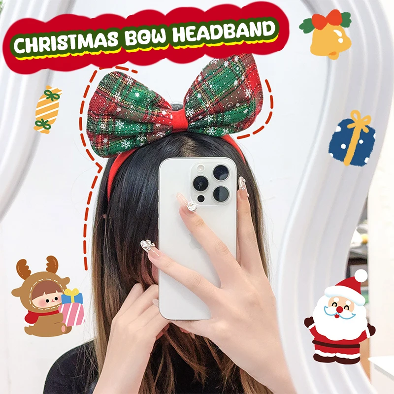 

Christmas Bow Headbands For Women Girls Cartoon Cute Santa Claus Elk Snowman Headband Versatile Kids Hair Accessories Gifts