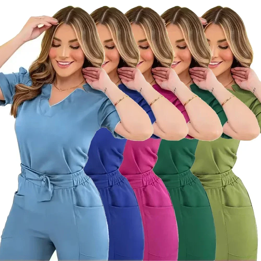 Beauty Salon Waist Hospital Uniform Elasticity Fabric Beauty Pet Clinic Dental Uniform Jogger Pants Scrub Hospital Nurse Unisex