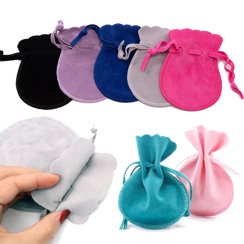 10pcs Small Velvet Jewelry Pouch Drawstring Bags for Gifts Ring Earrings Candy Display Storage Business Selling Packaging Supply