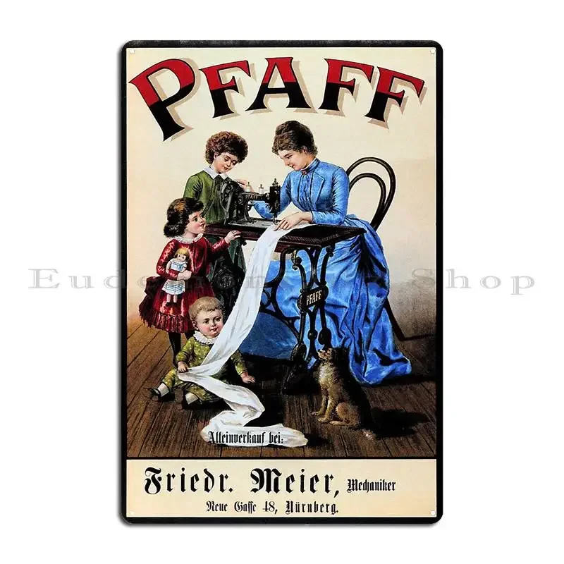 German Pfaff Sewing Machine Mother And Child Vintage Advertisement Metal Signs Plaques Designing Cave Create Tin Sign Poster