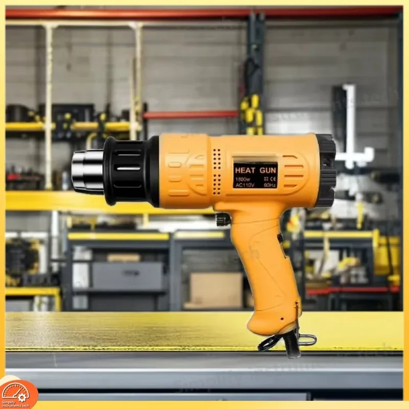 1600W Industrial Heat Gun Plastic Welder Hot Air Blower for Automotive Packaging Film Shrink Wrap Repair Tool High Power
