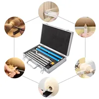 8Pcs Wood Turning Tools Kits Carbide Tipped Lathe Turning Chisels Set Lathe Roughing and Finishing Hollowing Tool 6-in-1