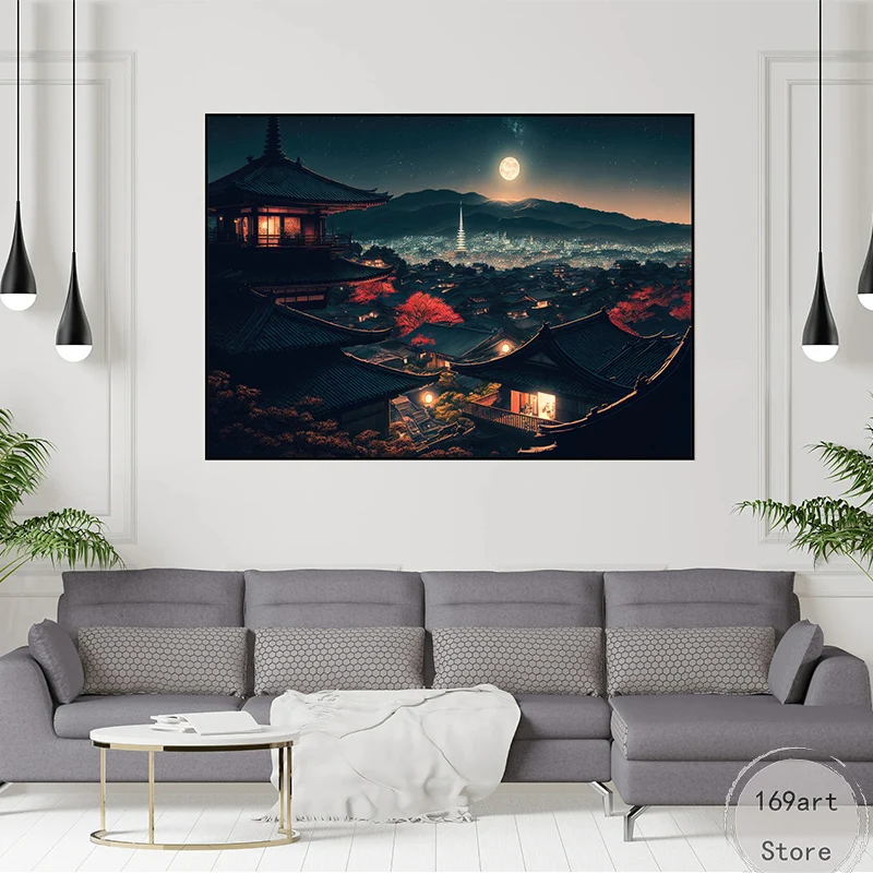 Japanese City Tokyo Landscape Hokkaido Cityscape Night City View Art Posters Canvas Painting Wall Prints Picture Room Home Decor