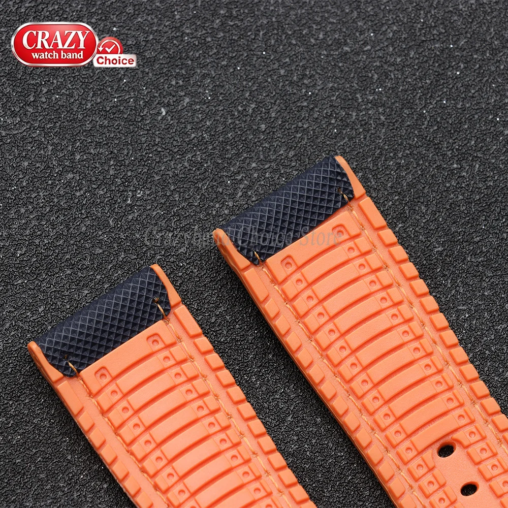 Universal Watch Strap Silicone Nylon Replace Wrist Orange Blue 18mm20mm21mm22mm24mm Waterproof  Rubber Sports Women Men Bracelet image 2