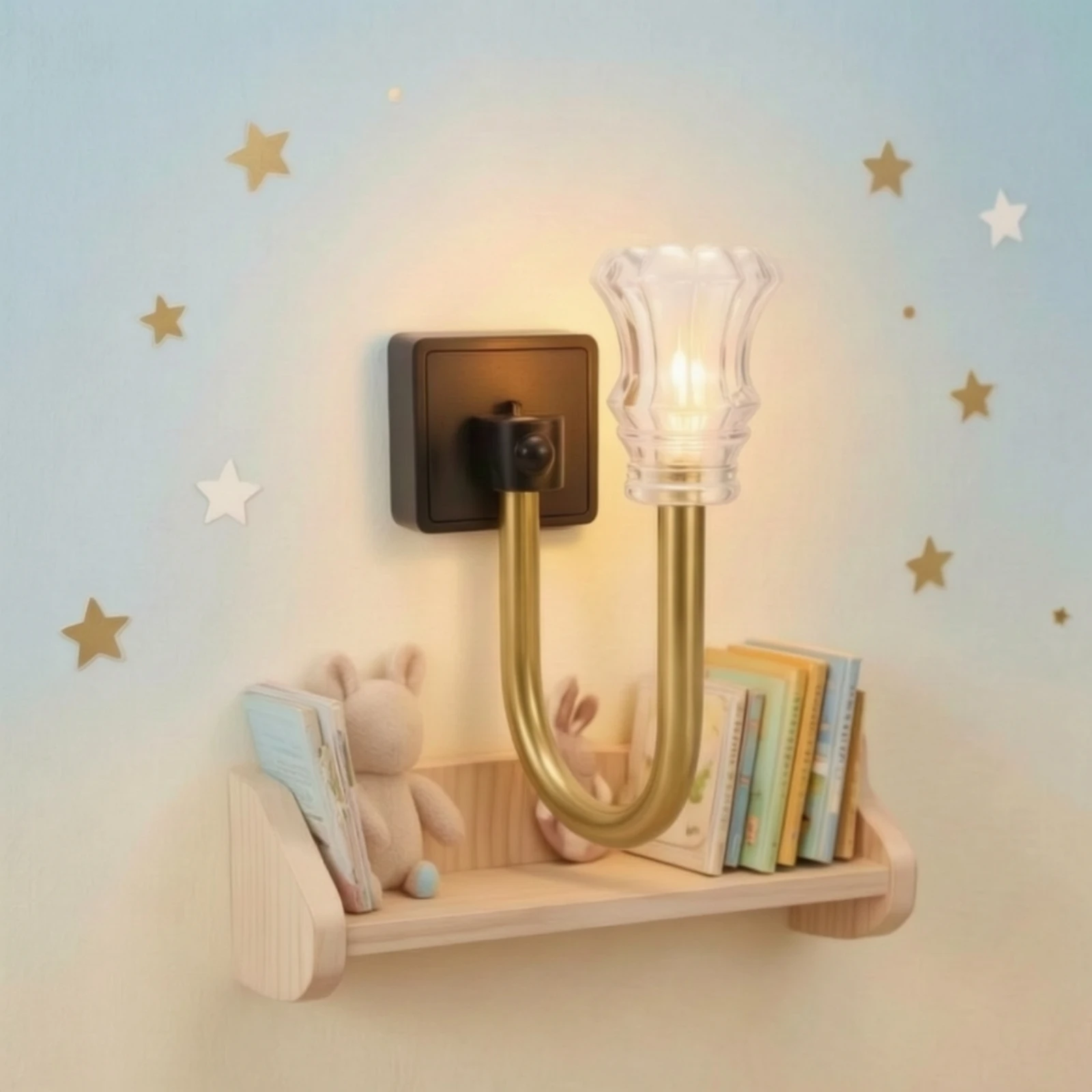 Night Light with USB Connection Slim Wall-Mounted Night Light Lamp Flexible for Bedside, Hallway