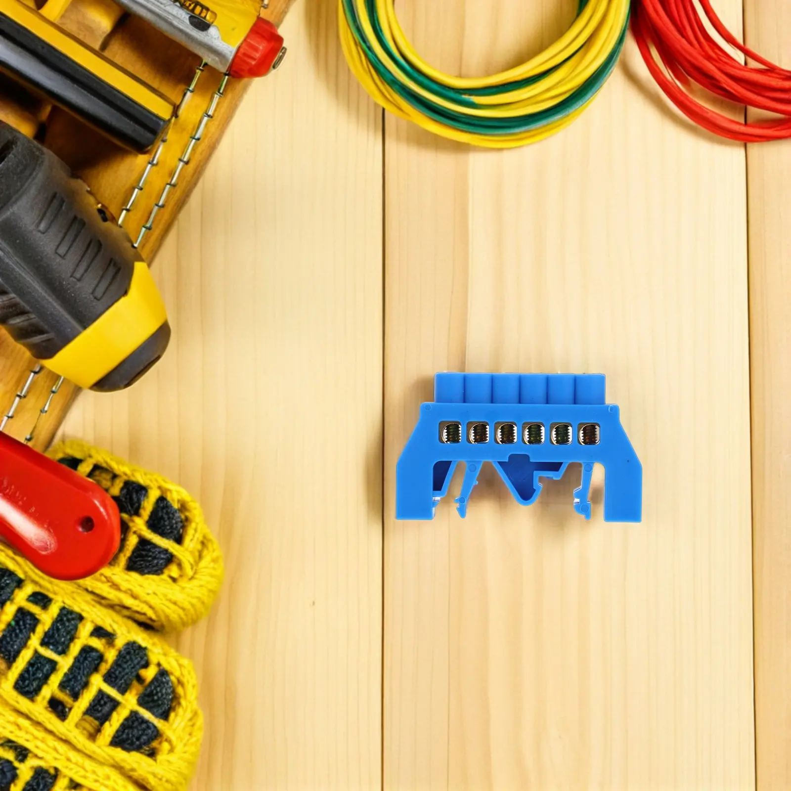 

5Pcs Terminal Block Bus Bar 6 Positions Screw Brass Copper Connector Grounding Strip Electrical Distribution Box Wire Terminal