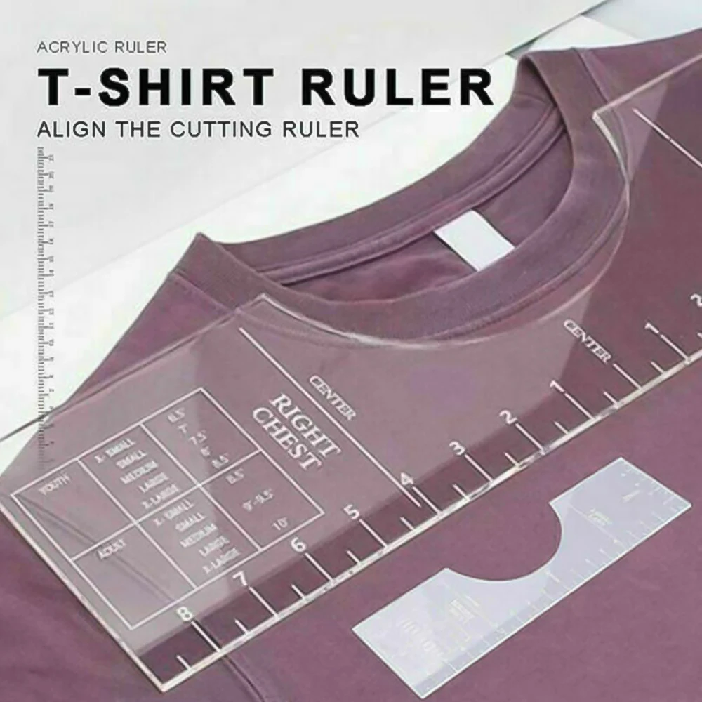 1/4pcs T-Shirt alignment Ruler Centering Tool Placement Graphic Guide Acrylic sewing ruler