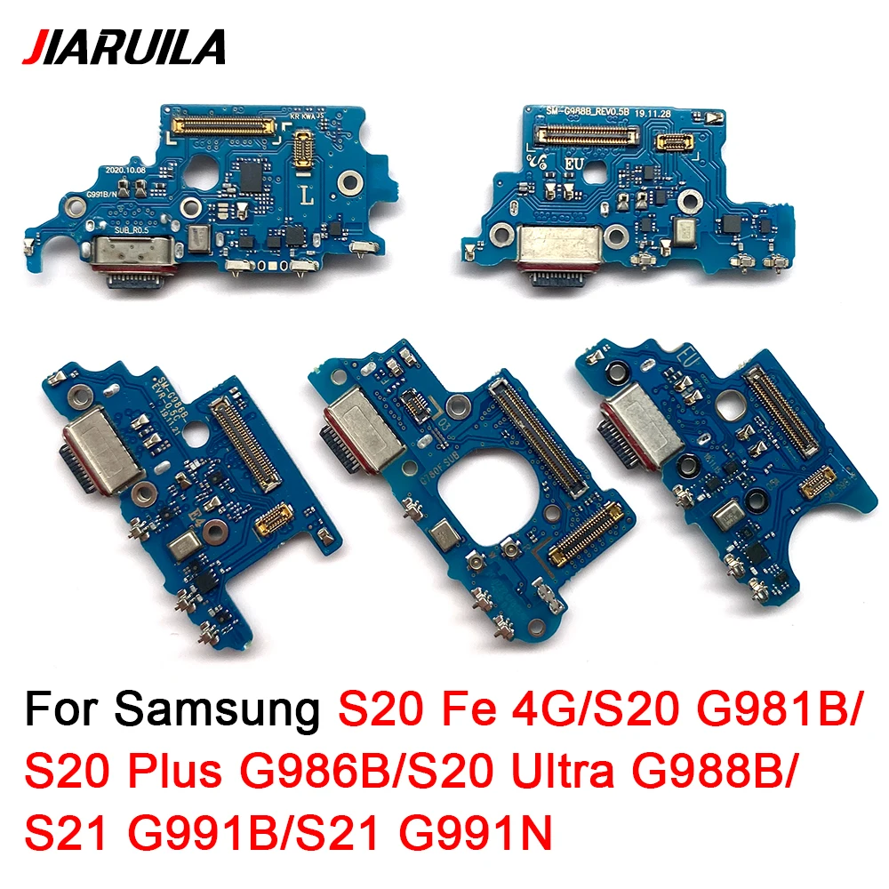 لوحة موصل قاعدة شاحن USB مجربة ، منفذ شحن ، كابل مرن مع مايكرو ، S20 Fe ، 4G ، S20 Plus ، الترا ، S21 ، G981B