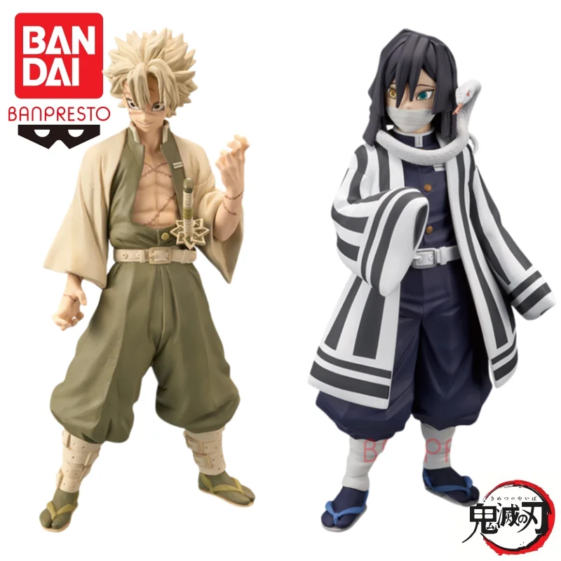 재고 있음 반다이 오리지널 반프레스토 악마 슬레이어 15 시나즈가와 사네키 이구로 오바나이 액션 피겨 모델 인형 새 박스형