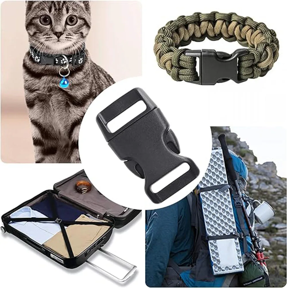 10 قطعة حزمة 11 مللي متر 15 مللي متر 20 مللي متر 25 مللي متر الجانب الإصدار مشبك منحني 550 سوار Paracord طوق بكلاب ظهره حزام حزام حقيبة أجزاء