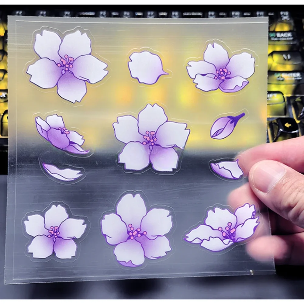 11PCS JDM Sakura Road Bicycle Frame Stickers Top Tube Waterproof Flower DIY Decoration Accessories Bike Durable Vinyl Decals