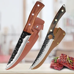 Handmade Forged Boning Knife Stainless Steel Kitchen Knife Fish  Cleaver Fruit Vegetables Cutting Tool Outdoor Knife