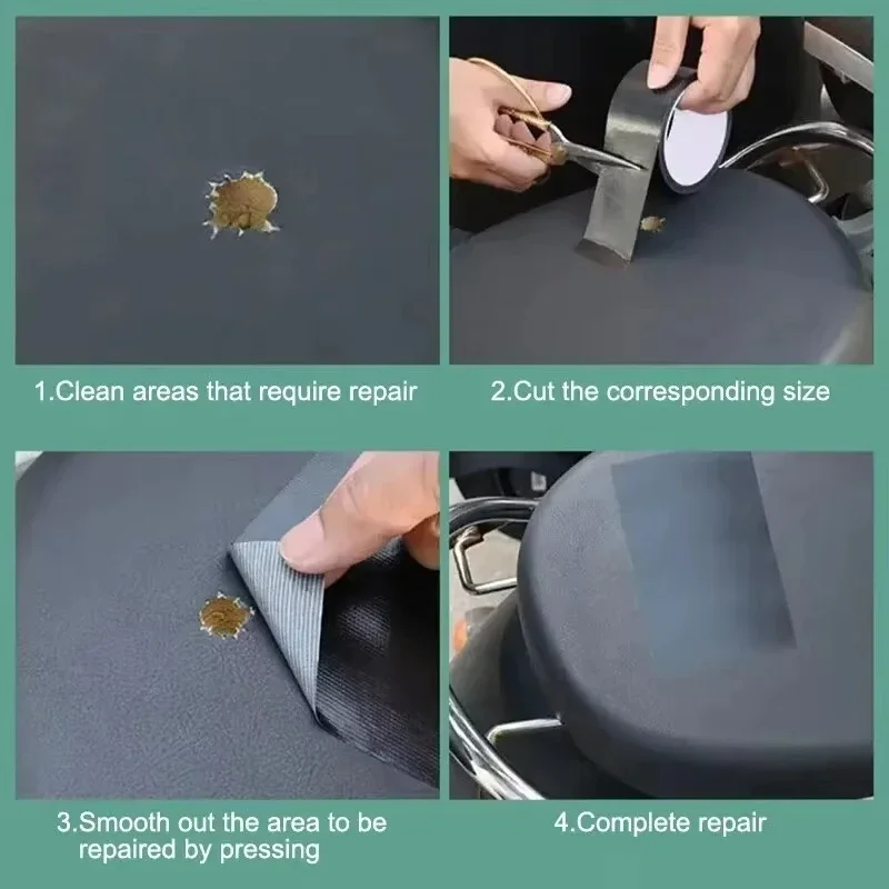 Black Cloth Base Repair Tape High Adhesion for Electric Vehicle Seat, Leather Chair, Sofa Fixing Holes and Worn Surfaces Easily