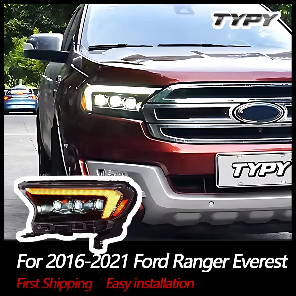 

TYPY Car Headlights For 2016-2021 Ford Ranger Everest LED Car Lamps Daytime Running Lights Dynamic Turn Signals Car Accessories