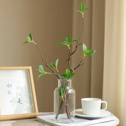 Artificial Plants Branches with Tender Leaves, 17.3 Inch Fake Greenery for Wedding Decor, Home Bedroom Balcony Office Decoration
