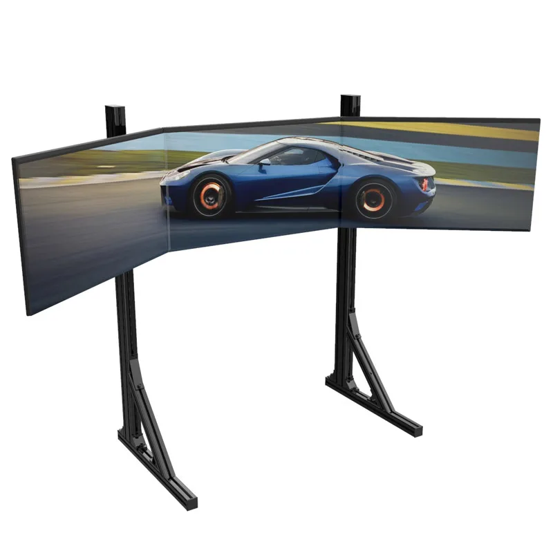 Wholesale sim racing rig cockpit three screen landing game black anodized aluminum single three monitor bracket