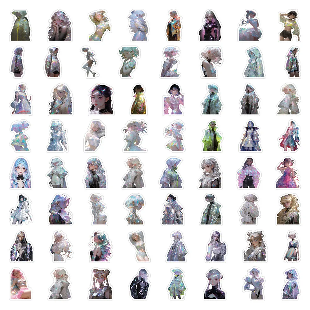 63 قطعة من ملصقات فتاة الليزر - ديكور ثلاثي الأبعاد للهواتف وأجهزة الكمبيوتر المحمولة والحرف اليدوية (متجر عوالم الرسوم المتحركة) #2