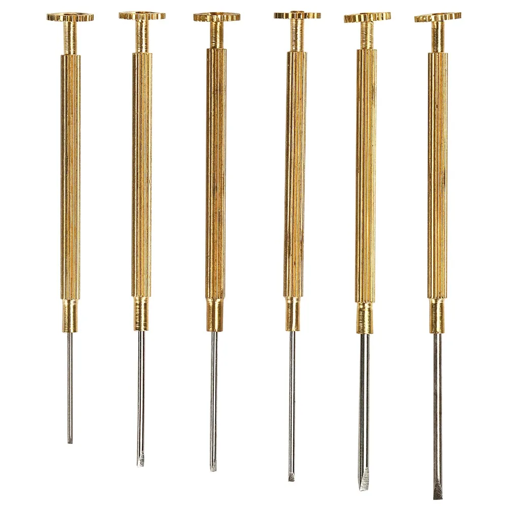 Copper Material Slot Watch Screwdrivers Set Slotted 0.8-1.8mm Watch Repair Screwdriver Set Copper Slot Screwdriver