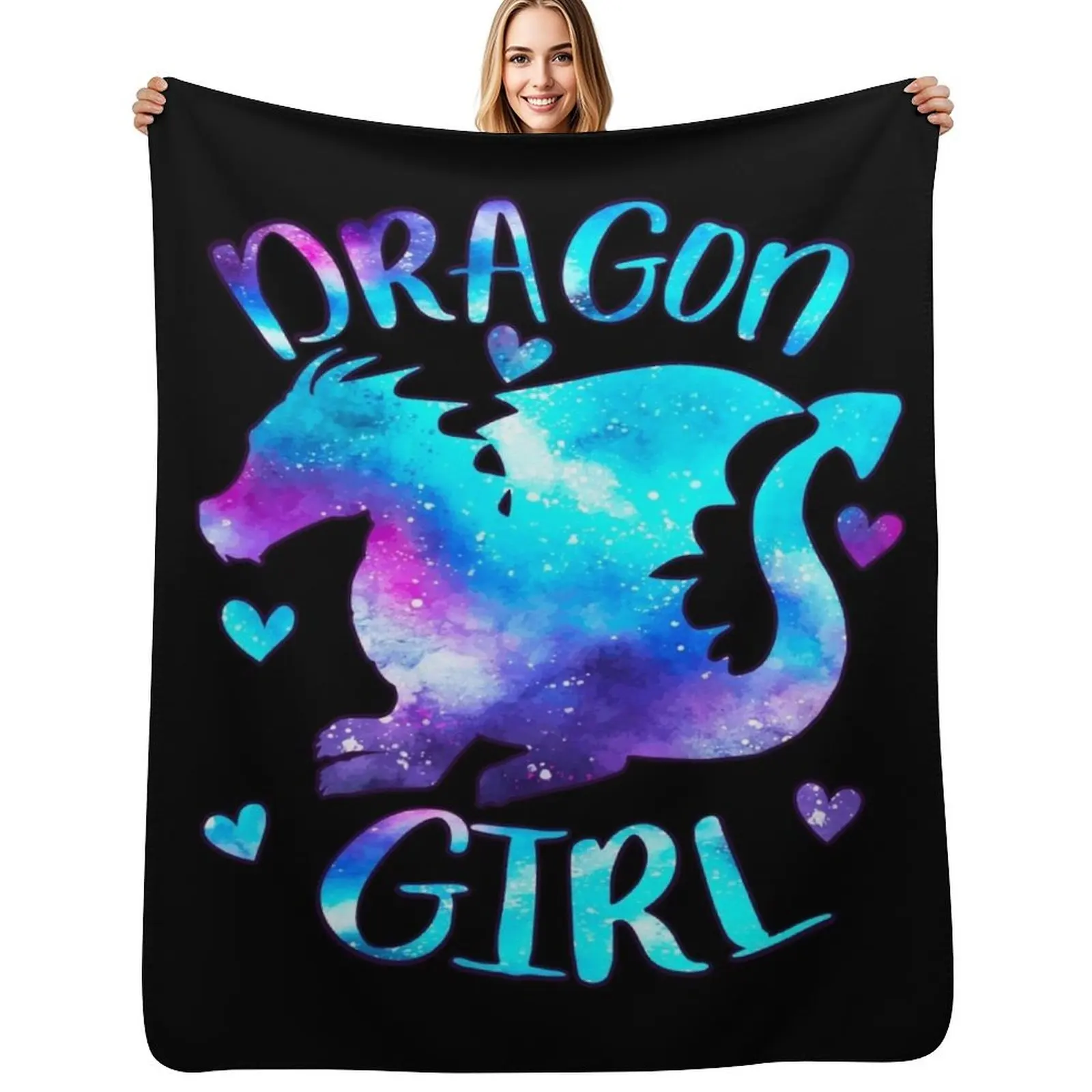 

Dragon Girl Throw Blanket Heavy Blankets For Baby Furry Giant Sofa Blankets