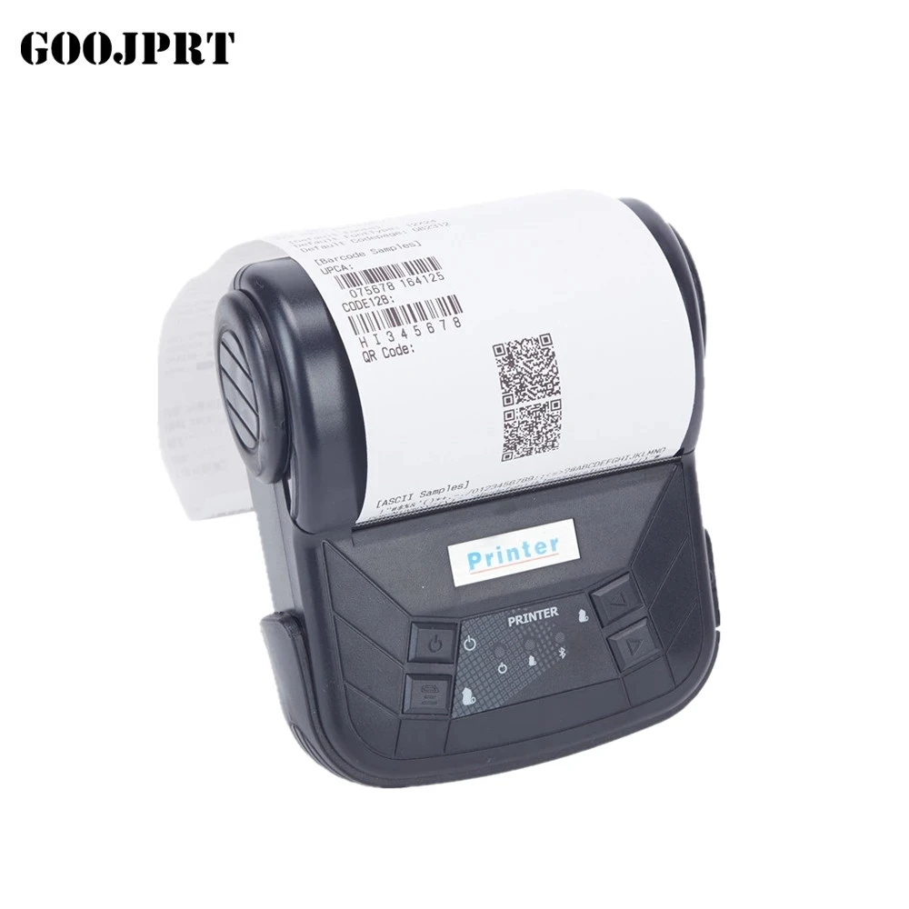 GOOJPRT Mini portable handheld POS thermal Bluetooth bill black blue 80mm printer for Android iOS Windows system