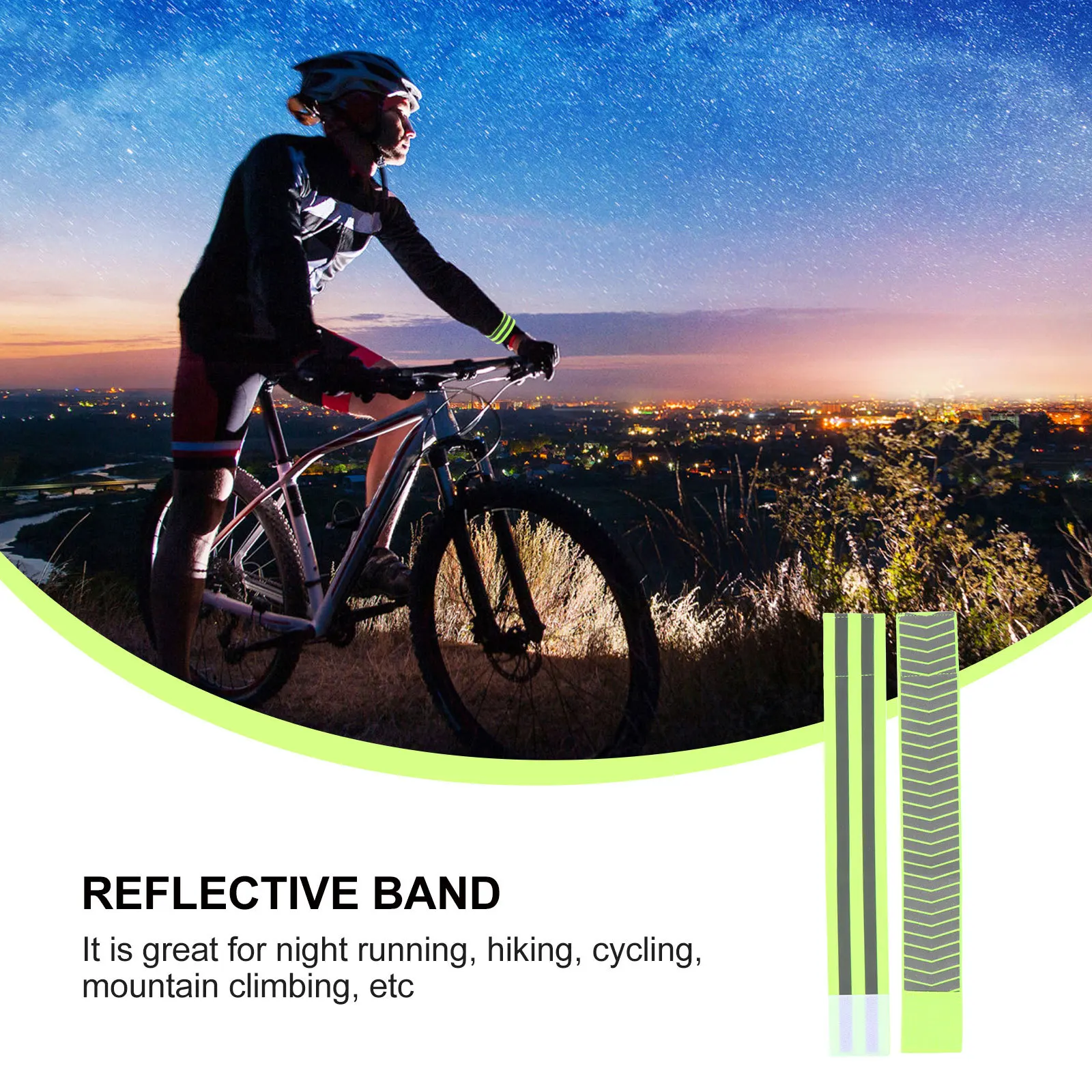 

4pcs Reflective Safety Wristbands Stretchable Bands For Night Running Cycling Outdoor Sports Walking Riding Exercise