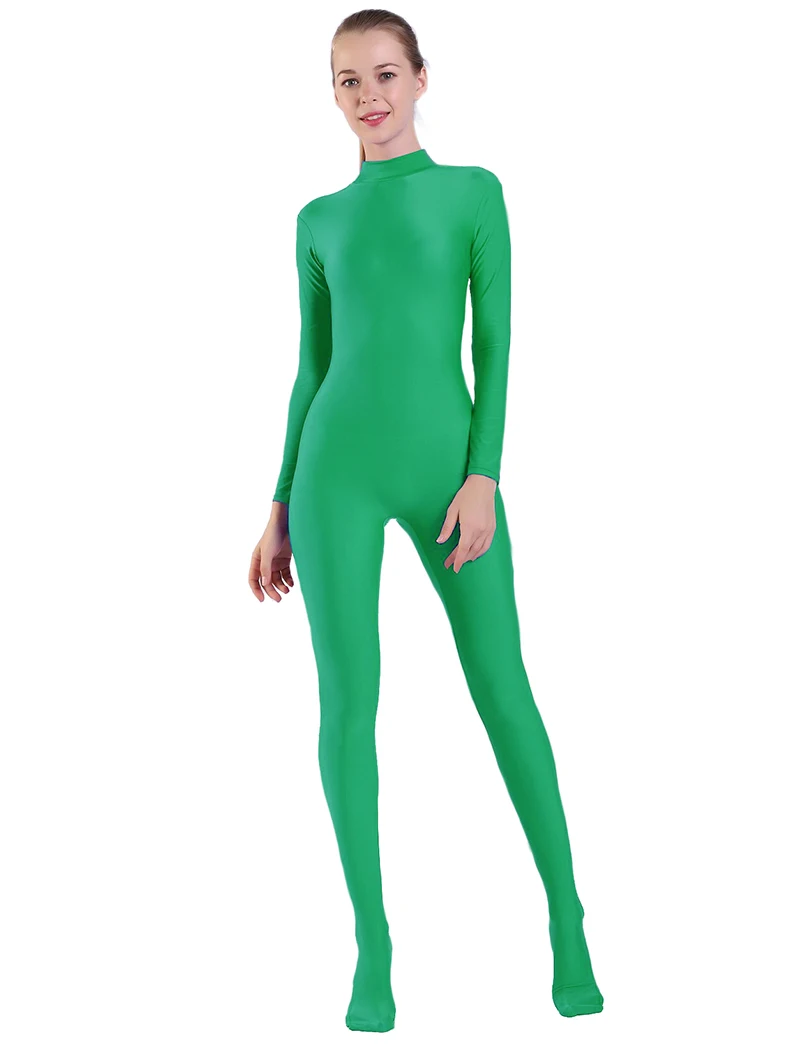 Women Full Body Jumpsuit Sports Gym Yoga Tights Bodysuit Long Sleeve Footed One Piece Solid Color Jumpsuit Body Shape Sportwear