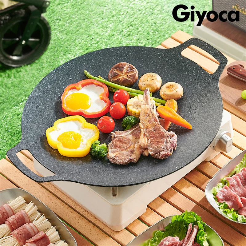 

Giyoca Medical Stone Barbecue Dish Non-stick Baking Pan Multi-function Barbecue Pot Smokeless Frying Pan Camping Baking Pan