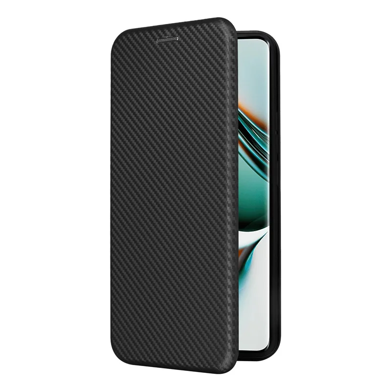 Funda de cuero con tapa de fibra de carbono para Realme 11 Pro Plus 5G, carcasa delgada con ranura para tarjeta, billetera magnética de negocios, para Realme 11 Pro +