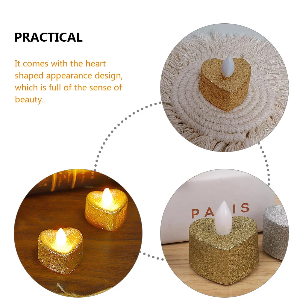 24 قطعة مصباح عديم اللهب بتصميم قلب LED مصباح ديكور رومانسي لأجواء غرفة النوم #2