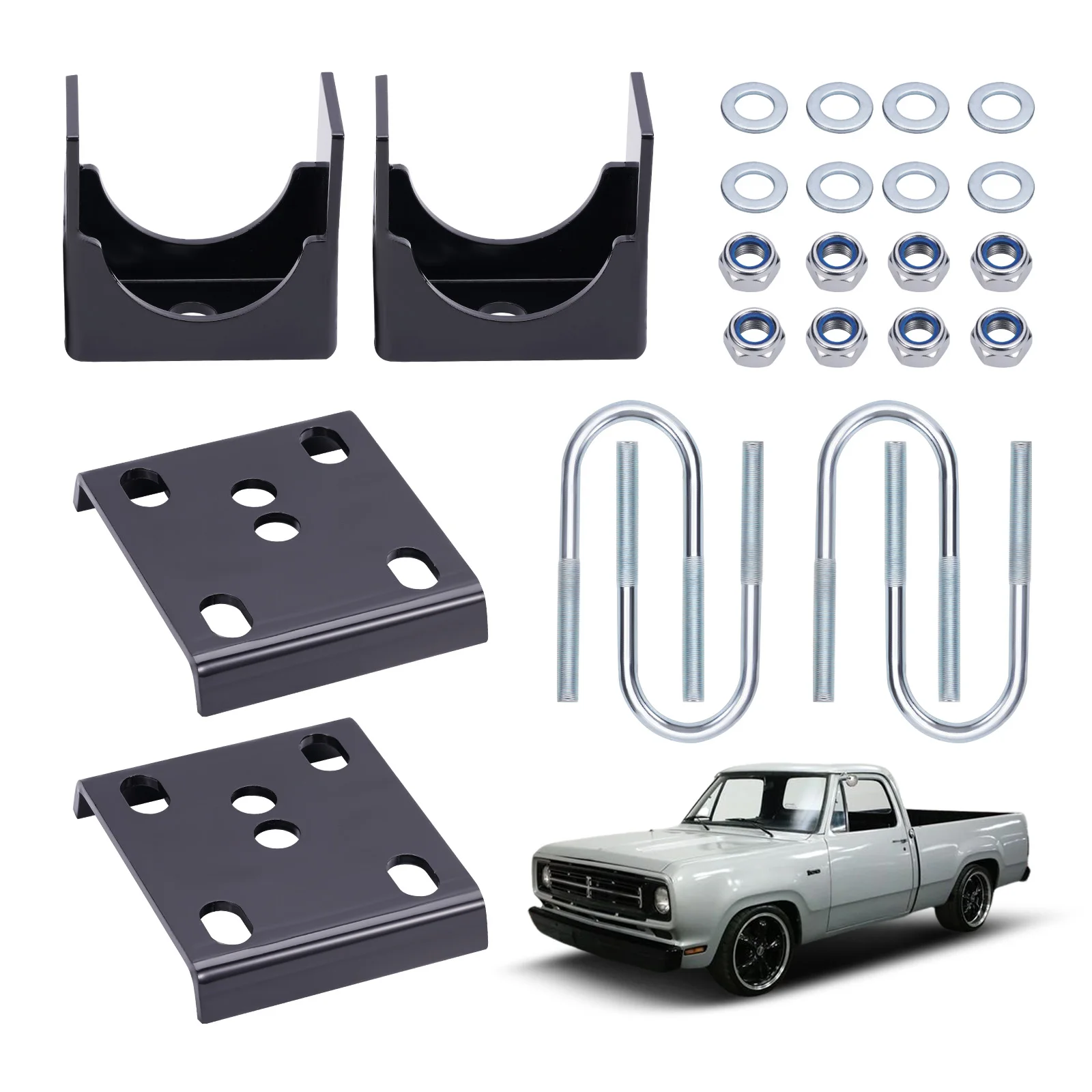 

6" Axle Drop Flip Relocater Kit W/ U-Bolts For Dodge Ram D100 D150 2WD 1972-1993