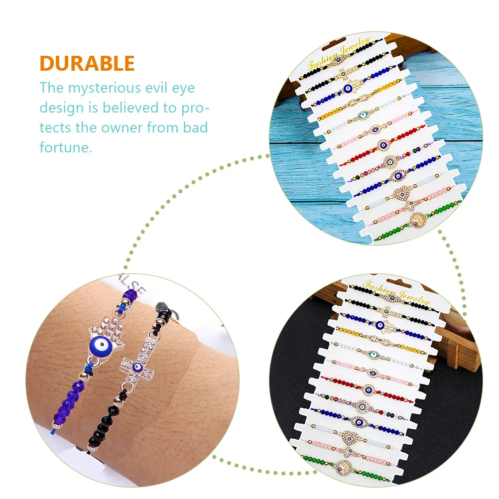 

12Pcs Evil Eye Adjustable Bracelets Beaded Protection Amulet Jewelry for Daily Evil Eye Bracelets
