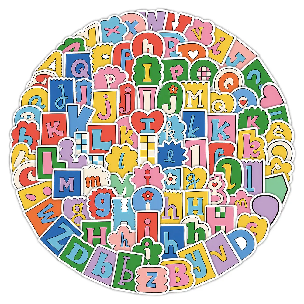 8Sheets Adorable Alphabet & Symbol Label Stickers – Cute Handwritten Style Decor for Student Journals, Diaries AnimeWorlds Store