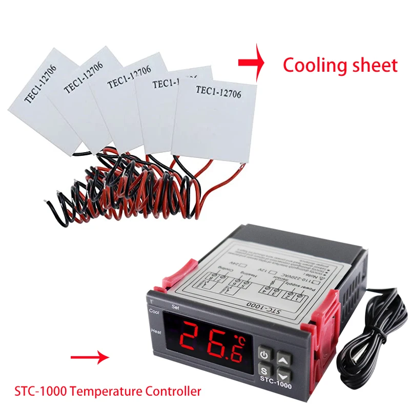 STC-1000 Digital Temperature Controller Thermostat Thermoregulator incubator Relay With Thermoelectric Cooler 12V 24V 110-220V