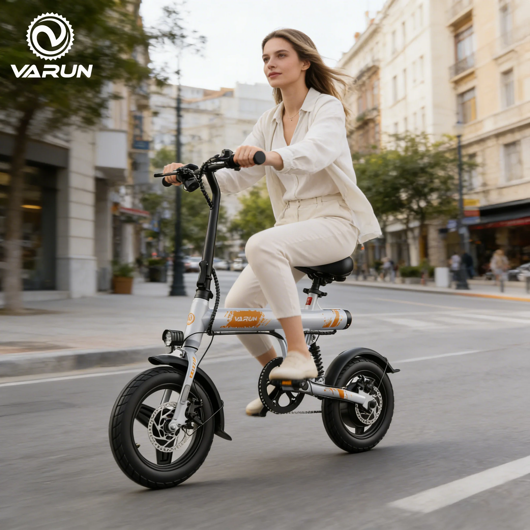 

【1-летняя гарантия】 Электрический велосипед для взрослых Varun C14-1, пиковая мощность 500 Вт, аккумулятор 36 В, 7,8 Ач, городский электронный велосипед с шинами 14 дюймов, 20 миль в час, Ebike UL2849