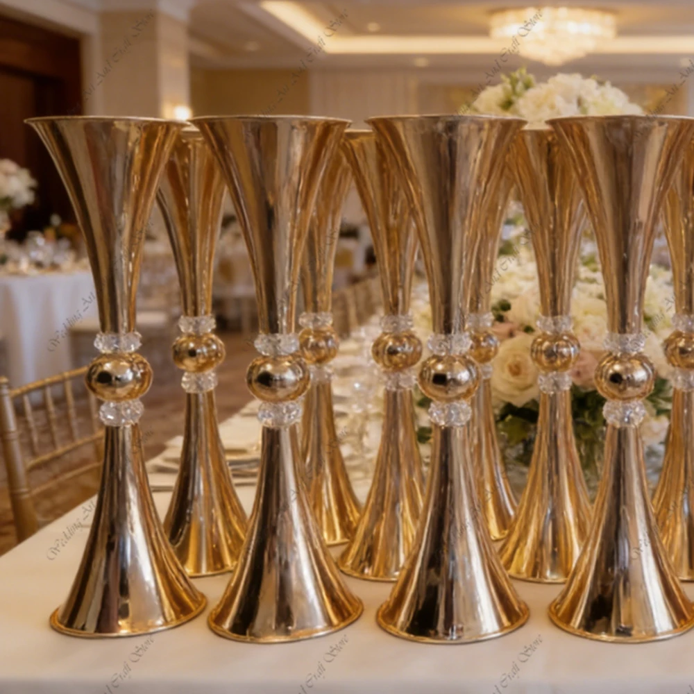 10pcs 50/100cm table& Floor centerpieces vase,Floor Stand Cristal  Candelabra ，acrylic crystal pedestal aisle decor Centerpiec