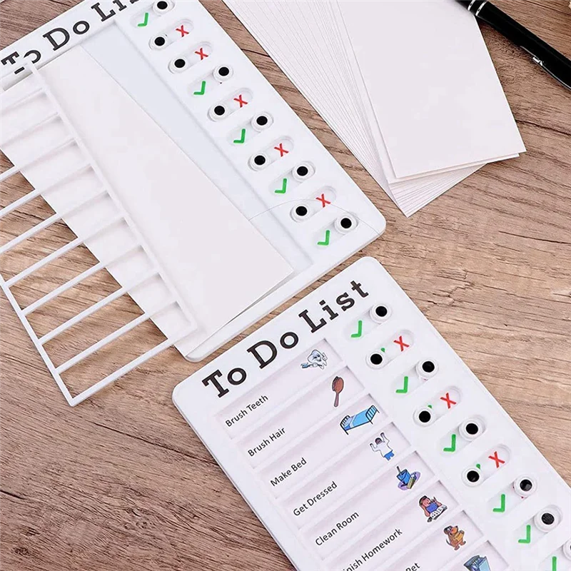 حزمة من 3 لوحات مذكرة، مخطط عمل بلاستيكي قابل للإزالة، قائمة المهام لوحات منزلقة مع 40 ورقة POS