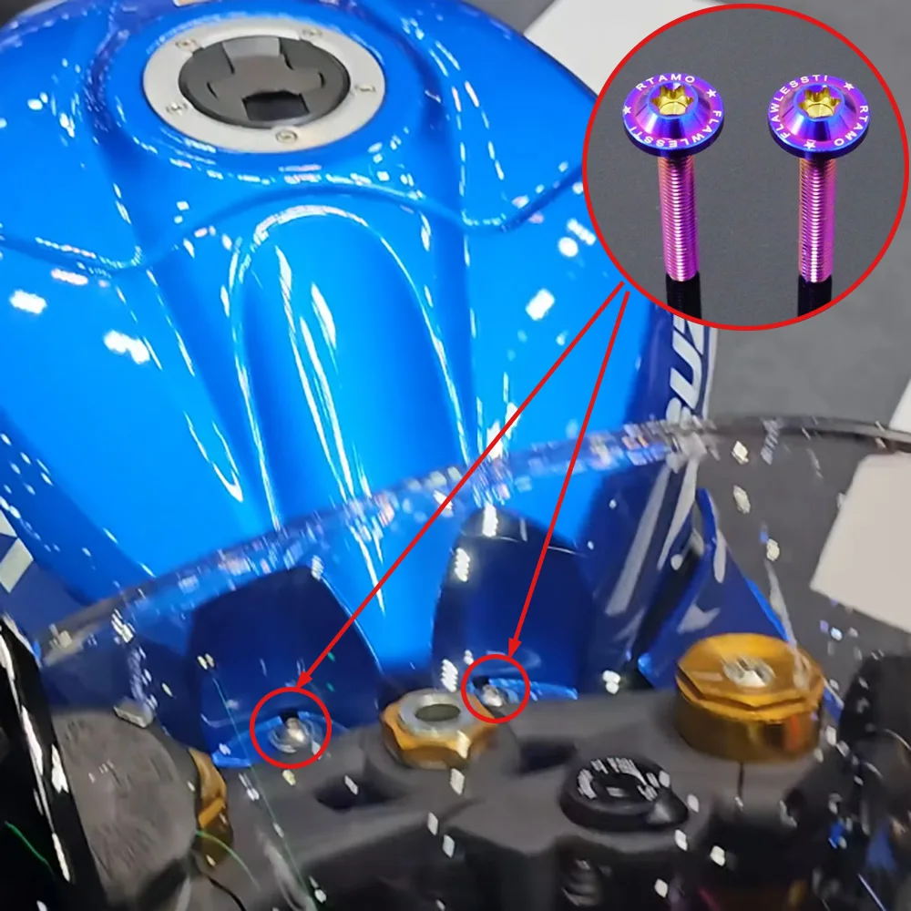 FLAWLESSTI Gr5 التيتانيوم الترباس مسند القدمين الفرامل ABS القرص خزان النفط المفك الترباس الجبهة الخلفية المحور Swingarm الجوز لسوزوكي GSX-R1000