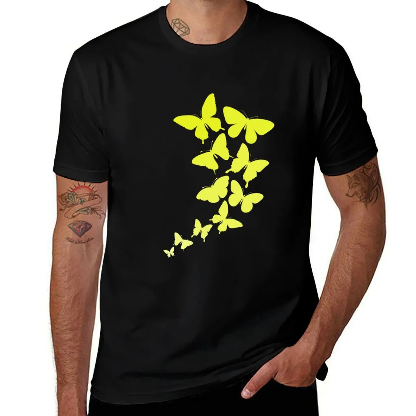 

Butterflies - Yellow T-Shirt graphic shirts blue archive basketball graphic tees men t shirts