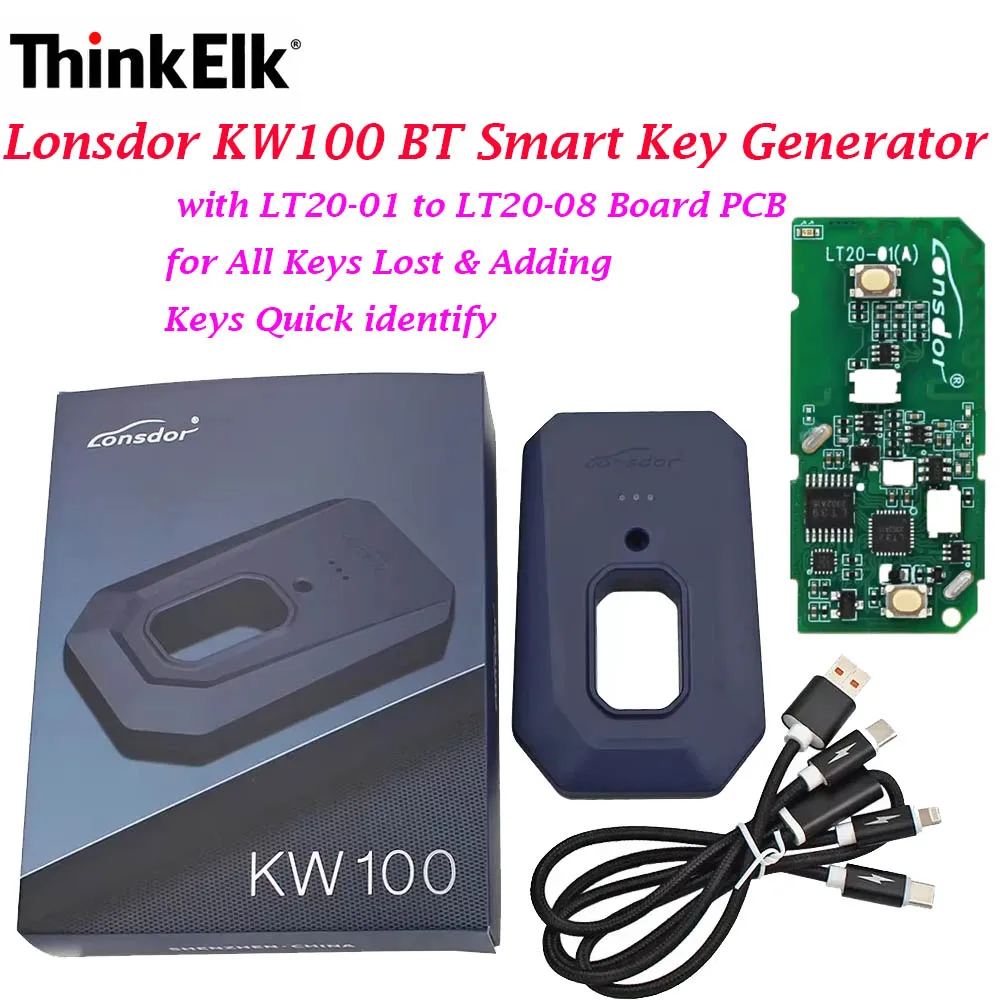 

Lonsdor KW100 KW 100 BT Smart Key Generator For Toyota/Lexus/Subaru Compatible with LT20 Remotes LT20-01 to LT20-08
