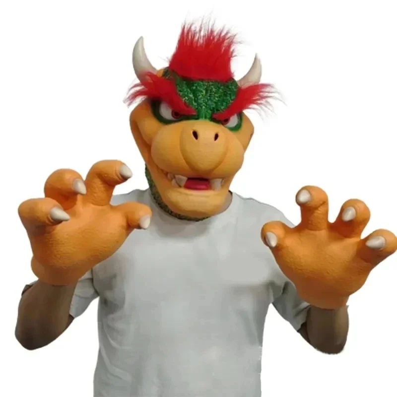 Nieuwe Bowser Cosplay Props Latex Gezichtsmasker Anime Halloween Party Rollenspel Maskers Handschoenen Props voor Volwassen Kostuums Accessorie idjkg