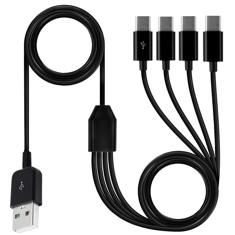 USB 2.0 Type A Male to 4 in 1 type-c Male Splitter Y Data Sync and Charge Connector Adapter Cable 30cm 100cm 150cm