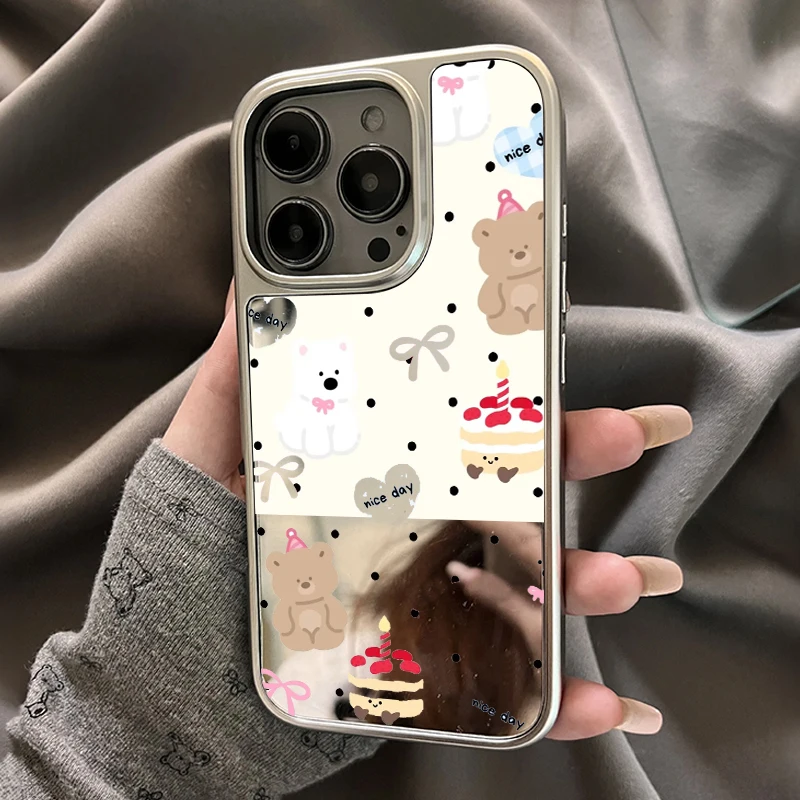 

Высококачественный зеркальный чехол для телефона, чехол для телефона «Милый день» для iPhone 11/12/13/14/15/16/17 Pro Max AIR PLUS