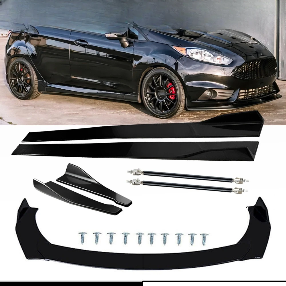 

For Ford Fiesta MK7 MK6 09 Front Splitter Bumper Lip Spoiler Gloss Black Bod Kit United States