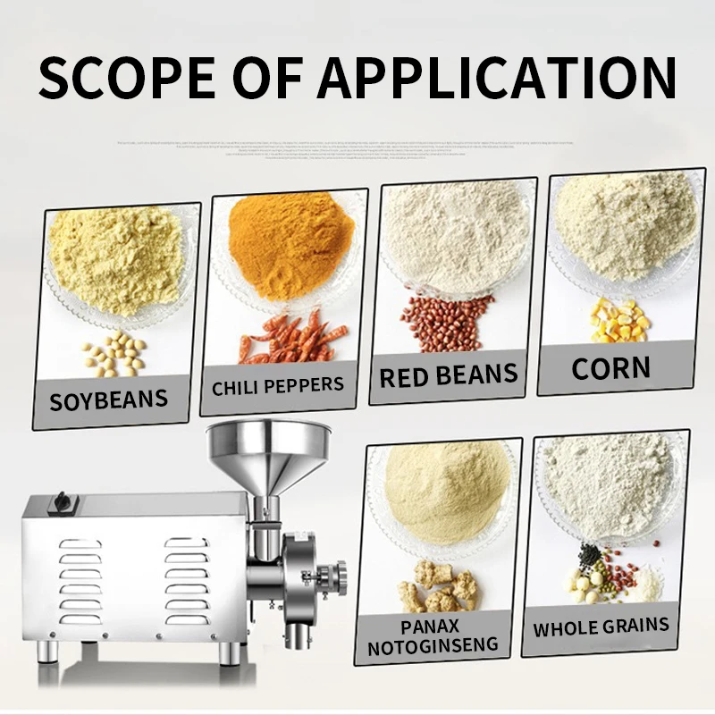 Commercial-Grade Ultra-Fine Milling Machine for Whole Grains and Cereals Chili Pepper & Sichuan Pepper Powder Mill Stainless