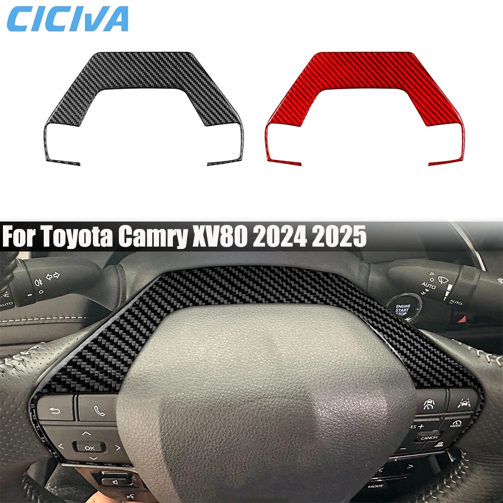

Автомобильные аксессуары из углеродного волокна, декоративная панель колеса водителя, внутренняя отделка, модифицированная наклейка для Toyota Camry XV80 2024 2025
