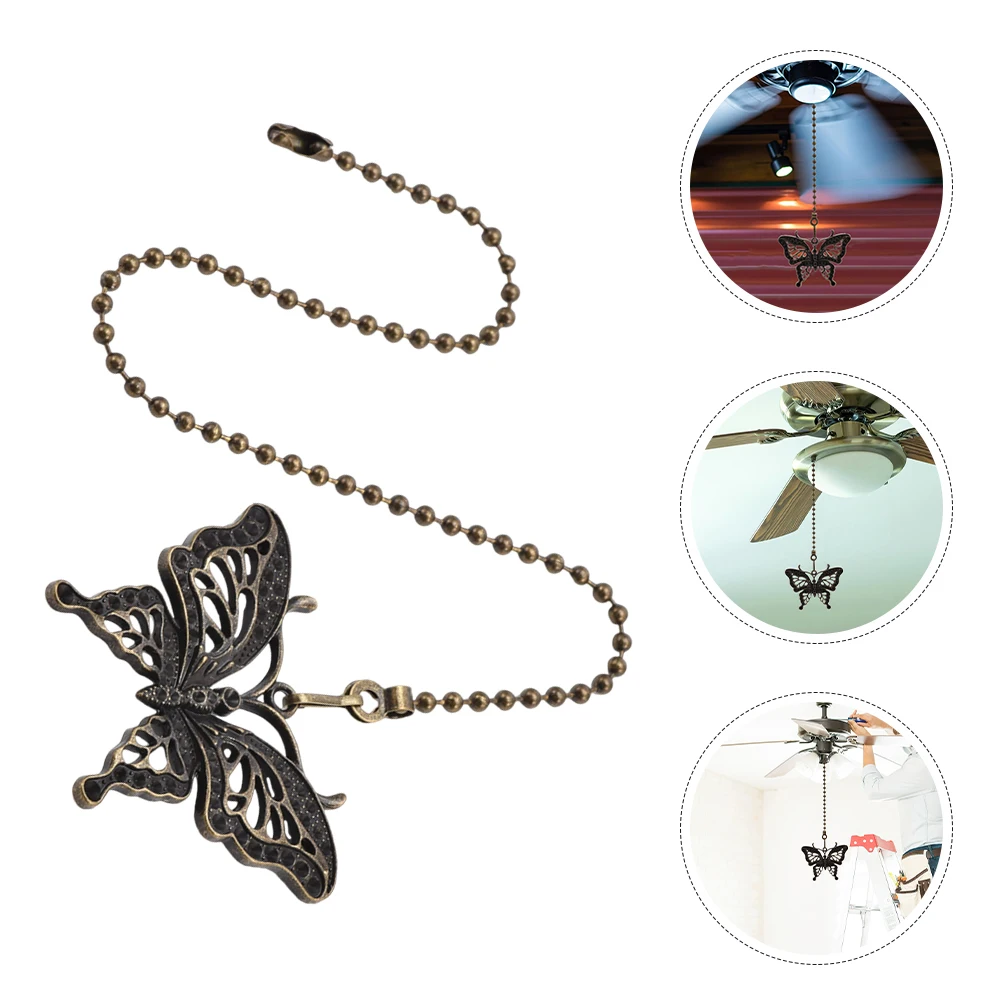 

Butterfly Ceiling Fan Pull Chain Zinc Alloy Metal Decorative Replacement Chain Extender Ceiling Fan Light Fixtures Bedroom