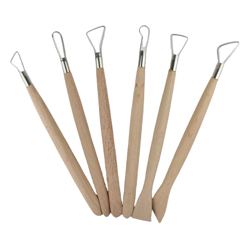 Juego de 6 Herramientas para Esculpir Arcilla, Herramientas de Modelado de Cerámica, Herramienta de Tallado de Cerámica, Juego de Cuchillos de Tallado de Madera para Modelado y Escultura