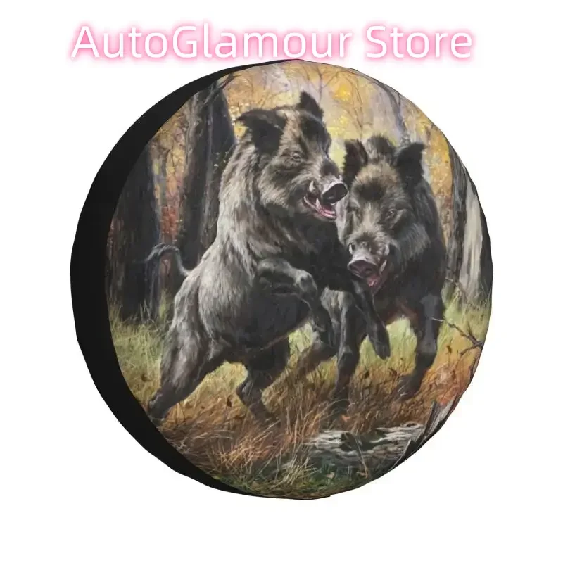 

Custom Wild Animal Boar Spare Tire Cover for Toyota Land Cruiser Prado 4WD 4x4 RV Car Wheel Protectors 14" 15" 16" 17" Inch